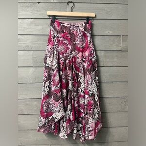 NewsWorthy Pink Butterfly Fluttery Skirt Sz XS Extra Small